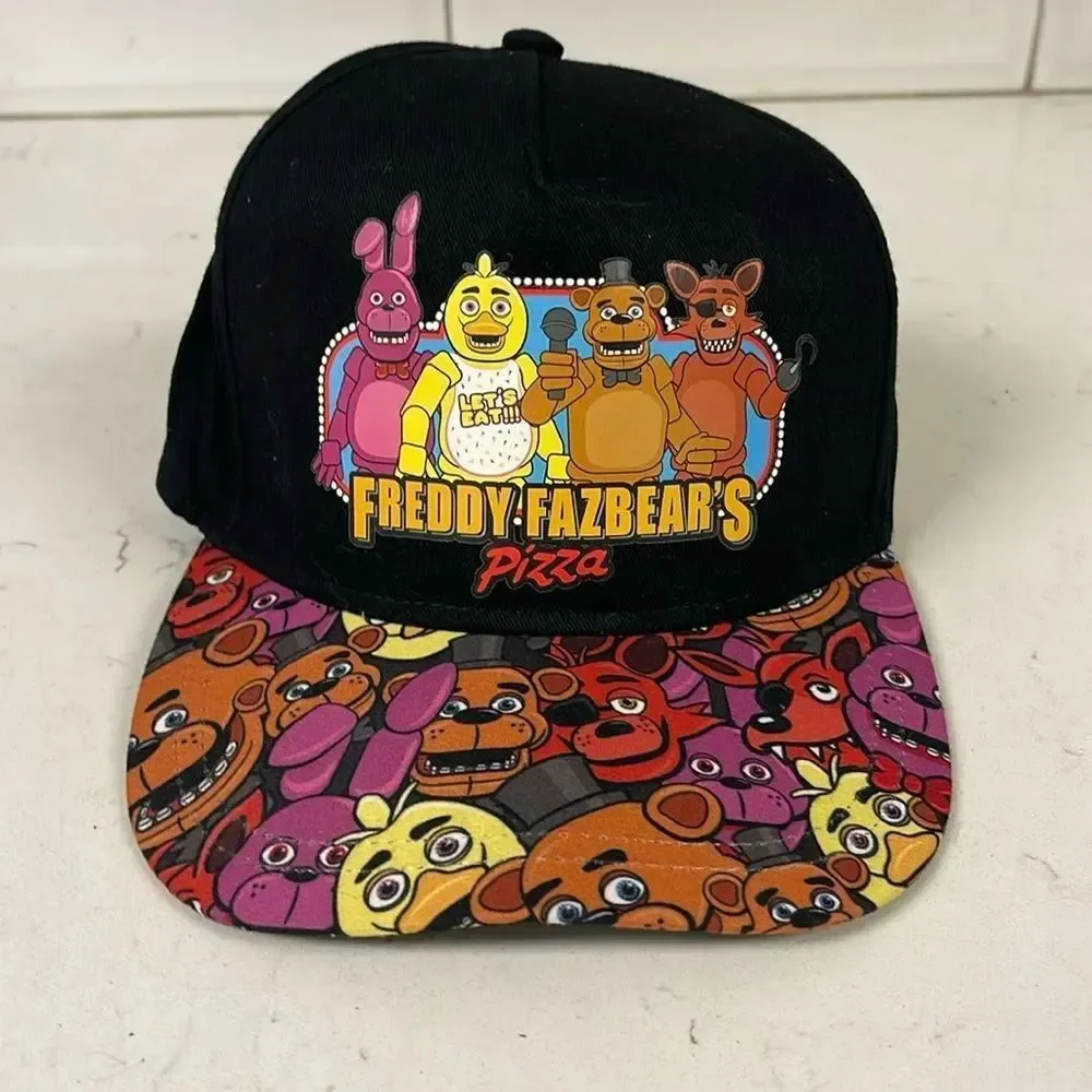 Five Nights at Freddys Youth Hat Black Freddy Fazbear’s Pizza Baseball Cap